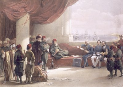 Entrevista con el virrey de Egipto en su palacio en Alejandría, 12 de mayo de 1839, de Egipto y Nubia, Vol.3 de David Roberts